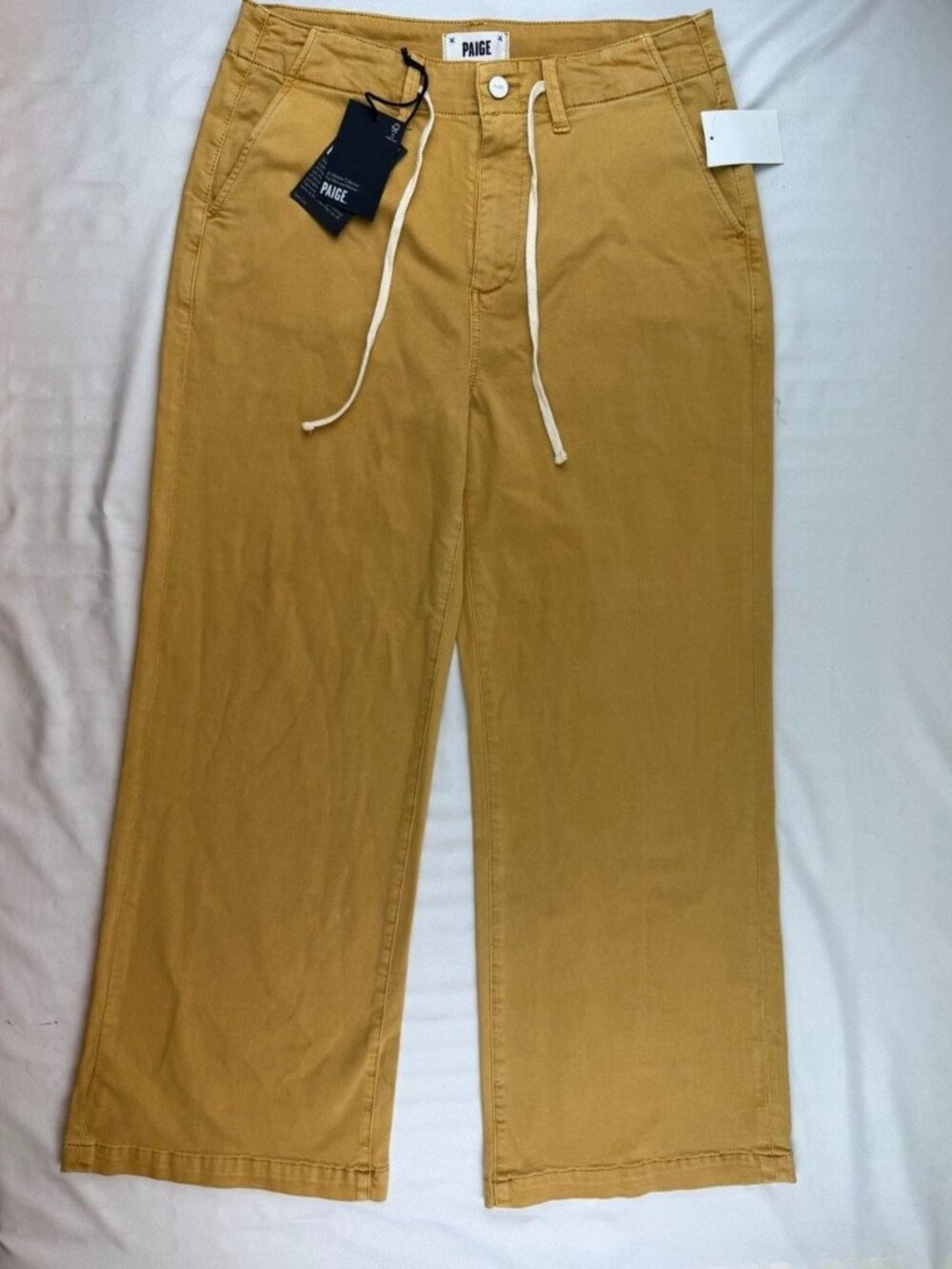 NWT Paige Women’s Pants Size 30 Carly Vintage Golden Glow Wide Leg $225 MSRP - Picture 2 of 13